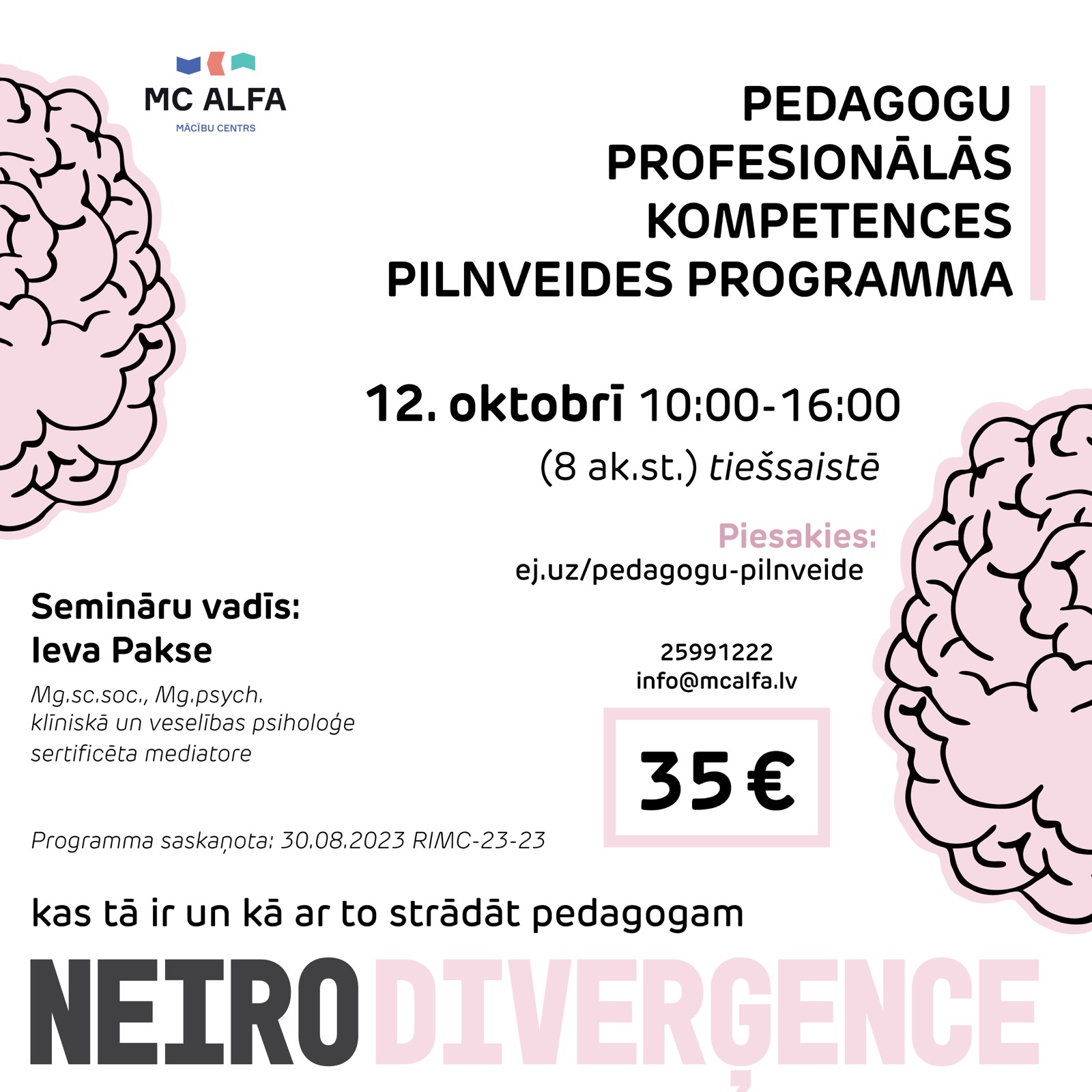 Course Image Pedagogu profesionālās kompetences pilnveides programma - Neirodiverģence